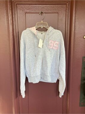 Madden Girl Light Gray Zip Hoodie
